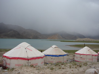 Yurts on Karakul lake, Chinese Xingjian