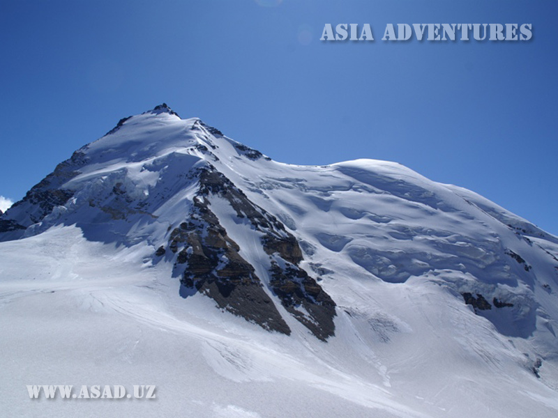View on K.Marks Peak from Nishgar Glacier, summit ascend