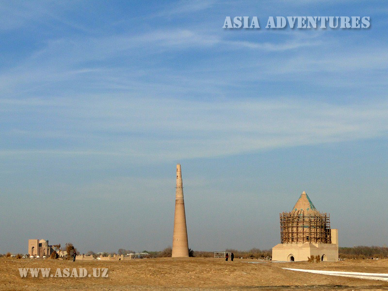 View of the Mausoleum of  Tekesha and minoret Kutlug Temur, Old Urgench, Turkmenistan