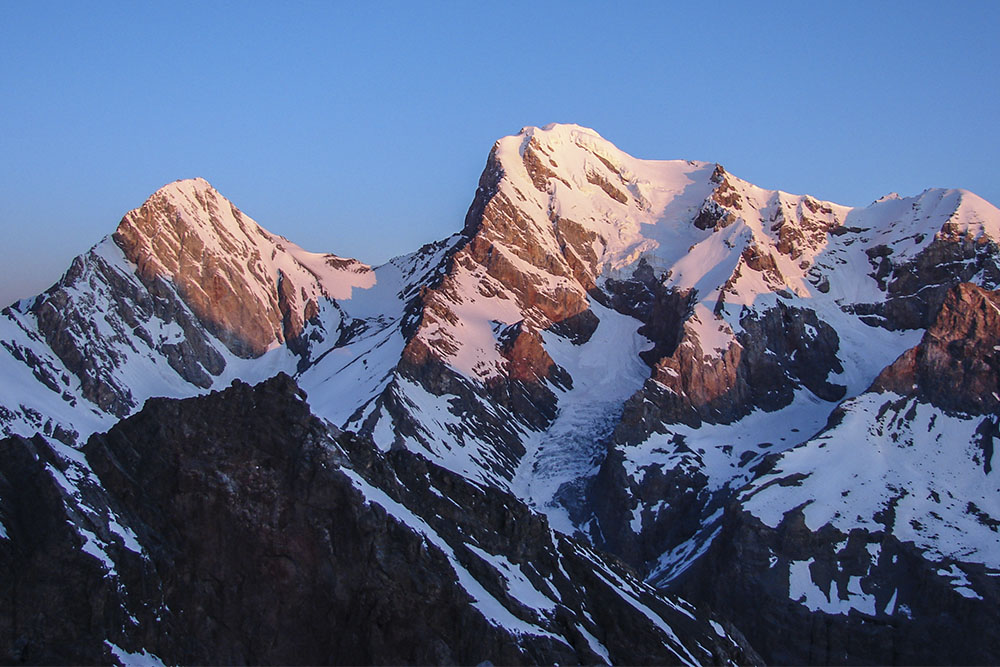 Energy Peak (5120 m) and Zamok Peak (5070 m)
