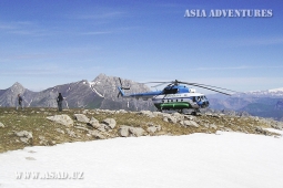 Helicopter to Pulathan. Helicopter tours in Uzbekistan